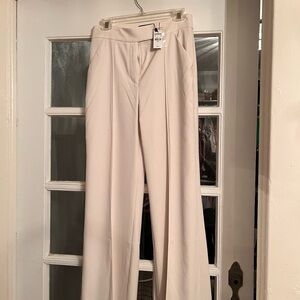 Express Cream Wide-Leg Trousers